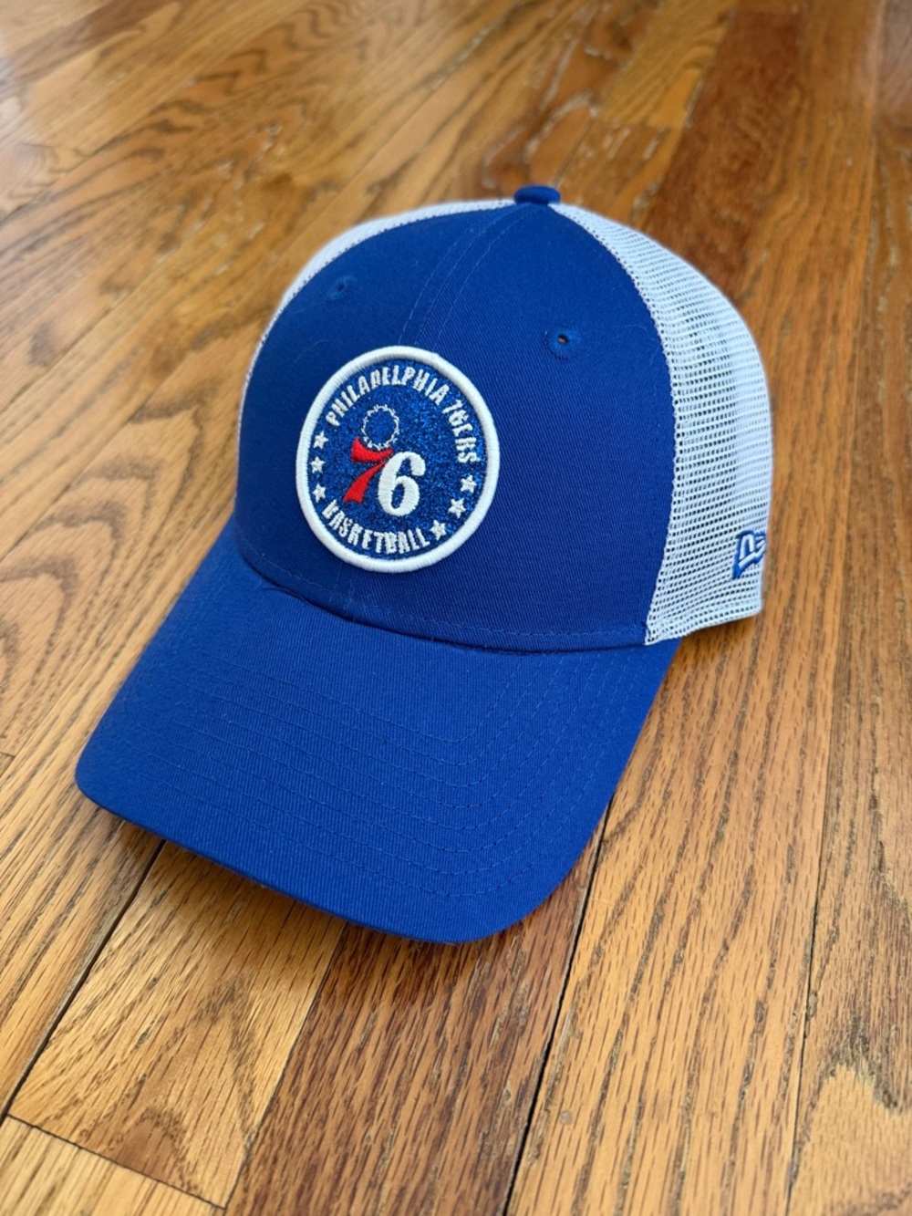 New Era Philadelphia 76ers Blue and White Trucker Hat